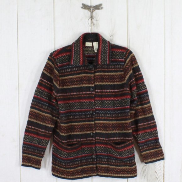 L.L. Bean Sweaters - LL BEAN Multicolor Button Cardigan Sweater Size M